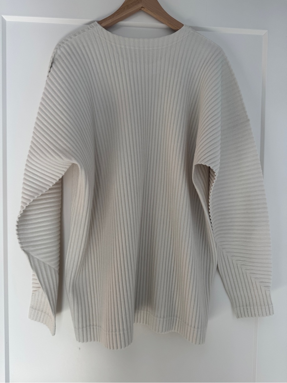 Rare Issey Miyake Ivory Ribbed Knit Pullover Japan Size